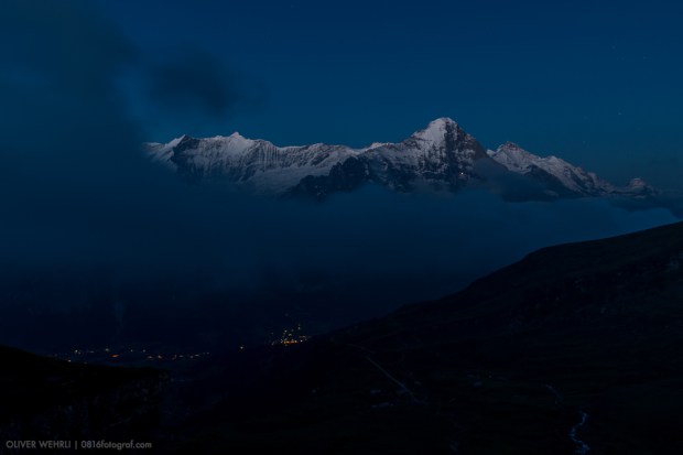 Eiger, Eigernordwand, Grindelwald, Berner Oberland, blaue Stunde