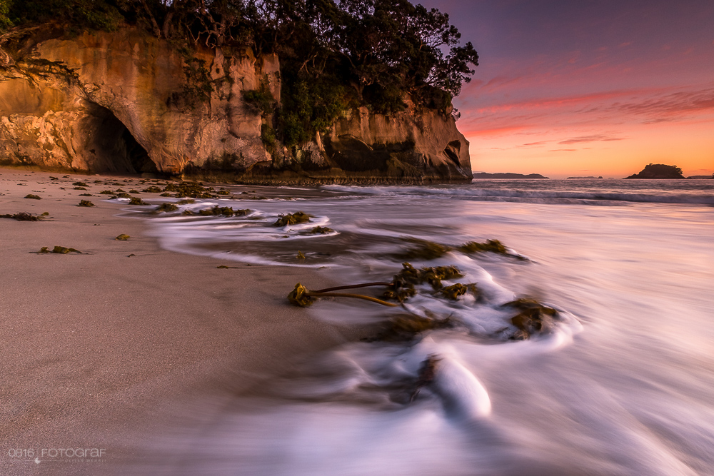 Cathedral Cove, Neuseeland, Sunrise, Beach, Strand
