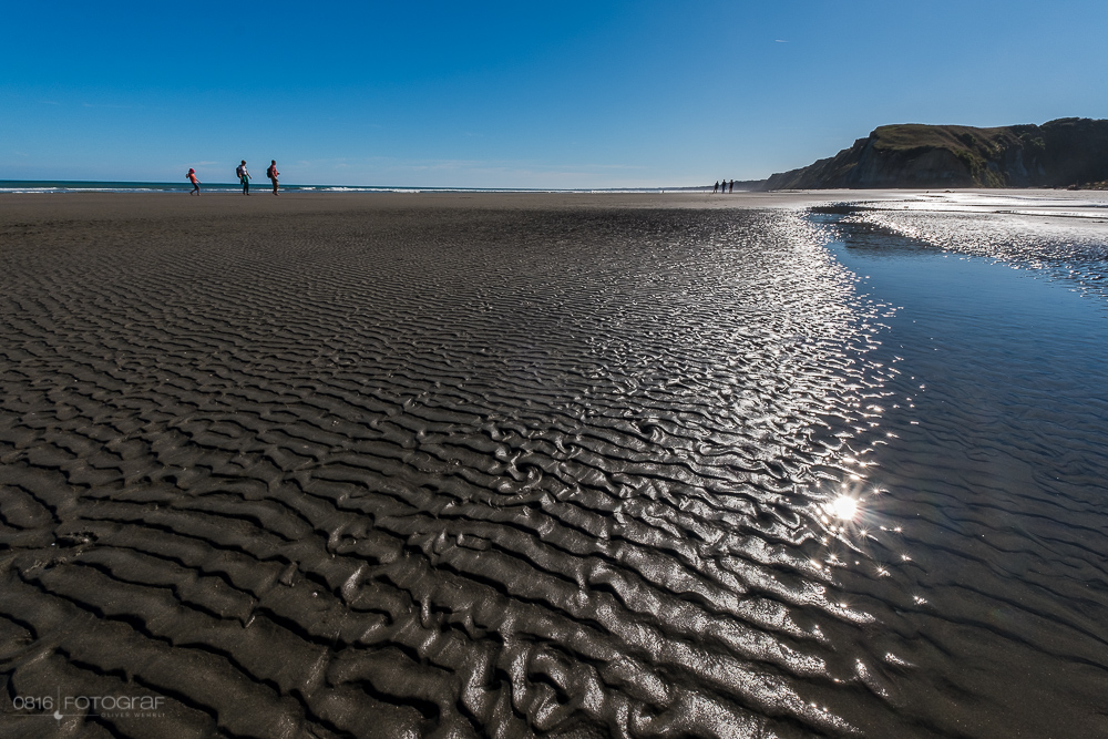 Black Sandy Beach, Black Sand Beach, Kai Iwi Beach, Neuseeland, New Zealand, Wanganui, Sonnenuntergang, Beach, Schwarzer Sand