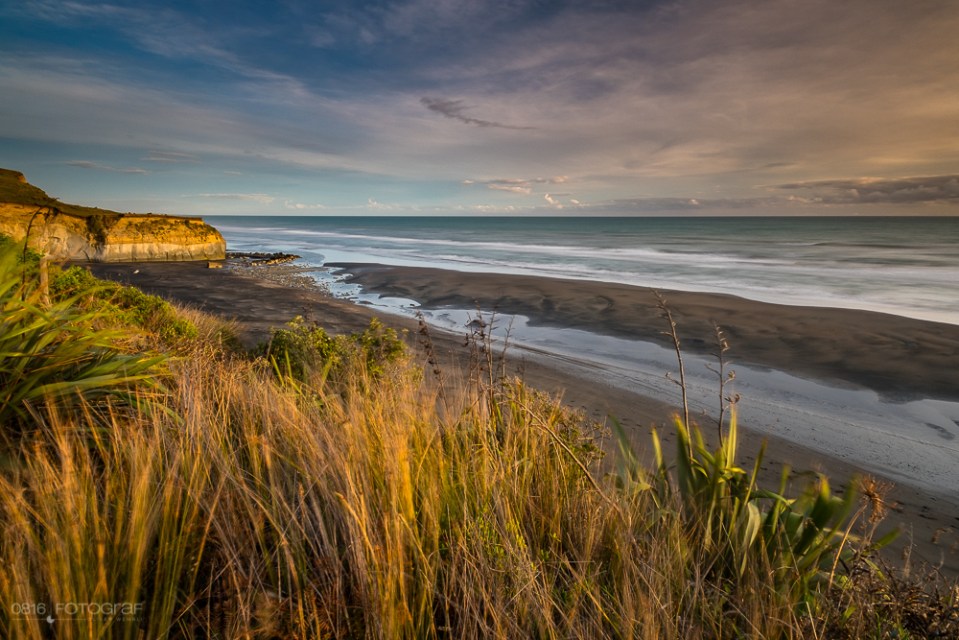 Black Sandy Beach, Black Sand Beach, Kai Iwi Beach, Neuseeland, New Zealand, Wanganui, Sonnenuntergang, Beach, Schwarzer Sand