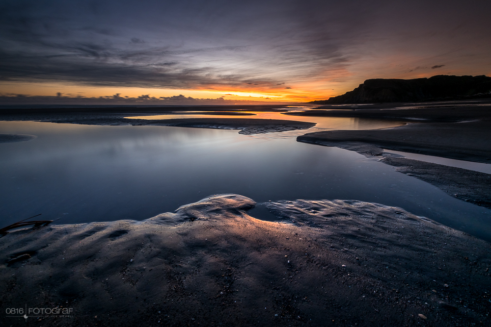Black Sandy Beach, Black Sand Beach, Kai Iwi Beach, Neuseeland, New Zealand, Wanganui, Sonnenuntergang, Beach, Schwarzer Sand