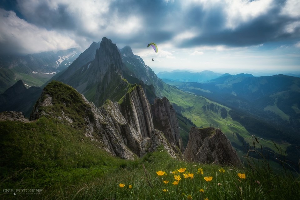 Schäfler, Alpstein, Appenzell, Säntis, Schäfler Sattel, Schäfler Oehrli, Wanderung Schäfler, Wanderung Alpstein, Gleitschirm Ebenalp, Gleitschirmflieger, Gleitschirm Appenzell
