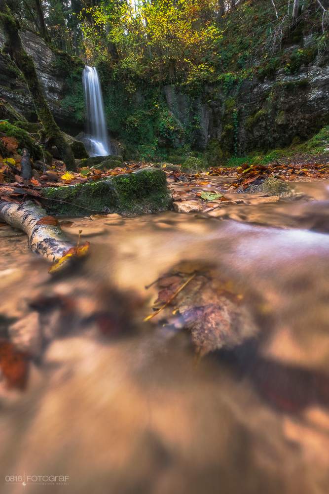 Linner Wasserfall, Linn, Wasserfall, Aargau, Herbst, Landschaftsfotografie, Sagimülitäli, Linner Bach